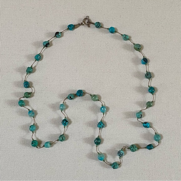 MARGO MORRISON TURQUOISE NECKLACE 36” HANDMADE - Picture 13 of 15